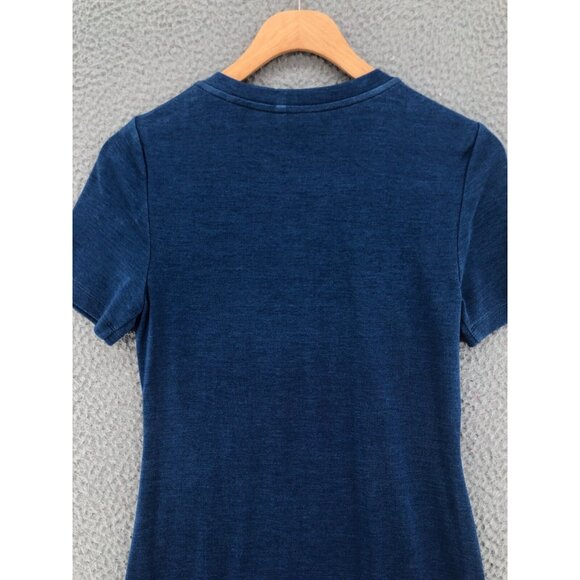 Elie Tahari Dress Womens Extra Small Blue Tshirt Mini Twist Neck Short Sleeve - Picture 4 of 9